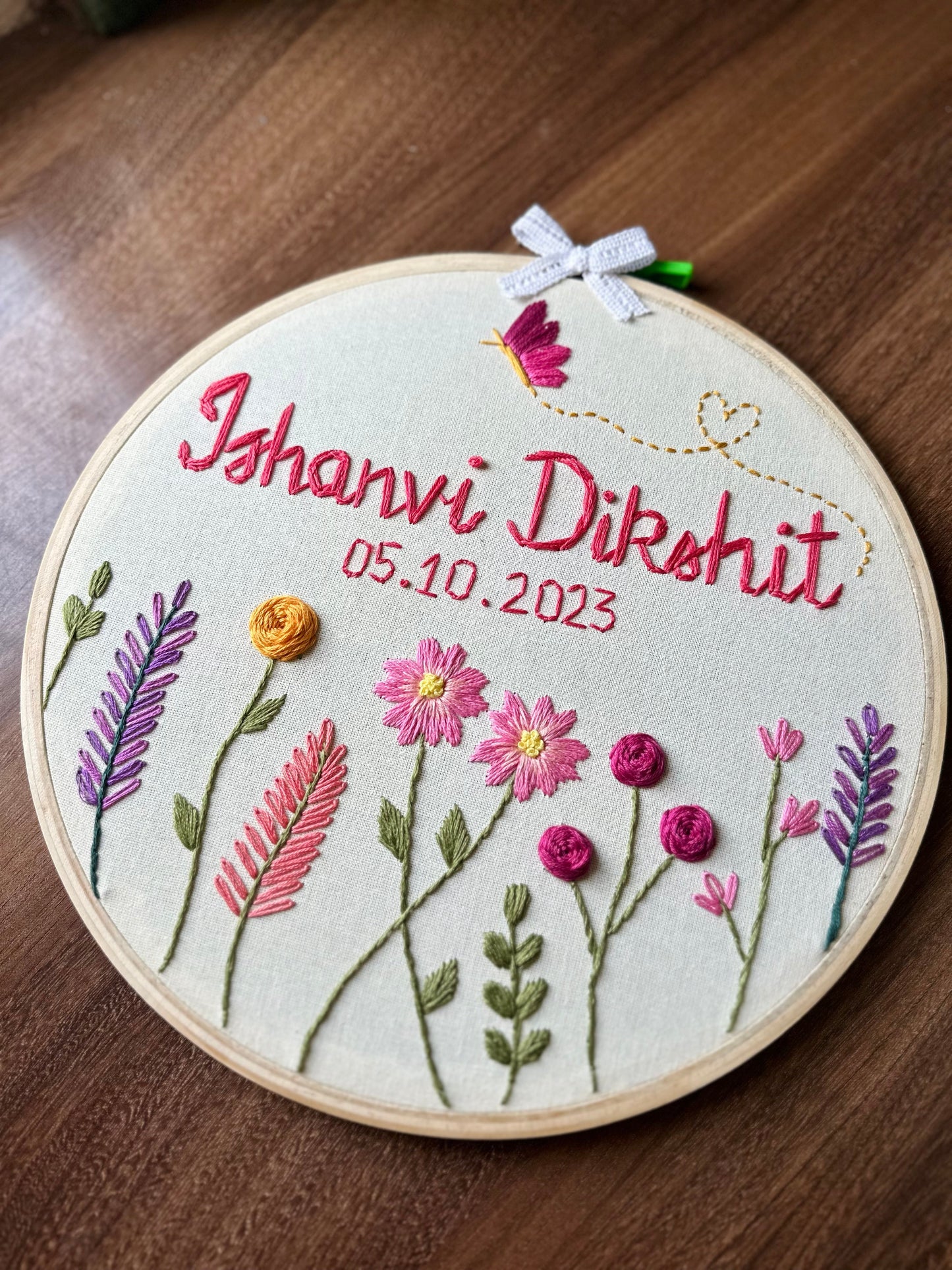 10” Baby name hoop