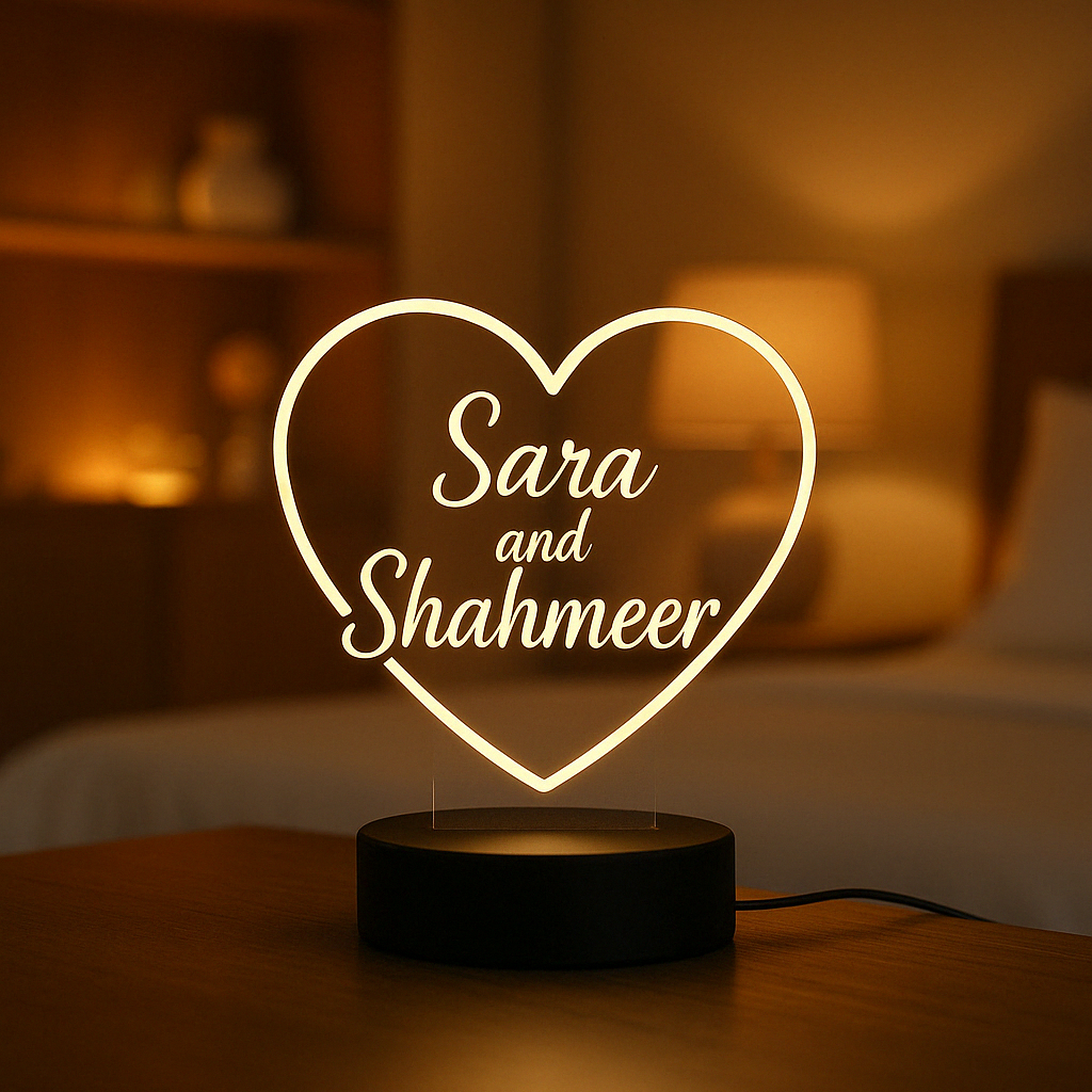 Custom heart led lamp - GIft for Fiance