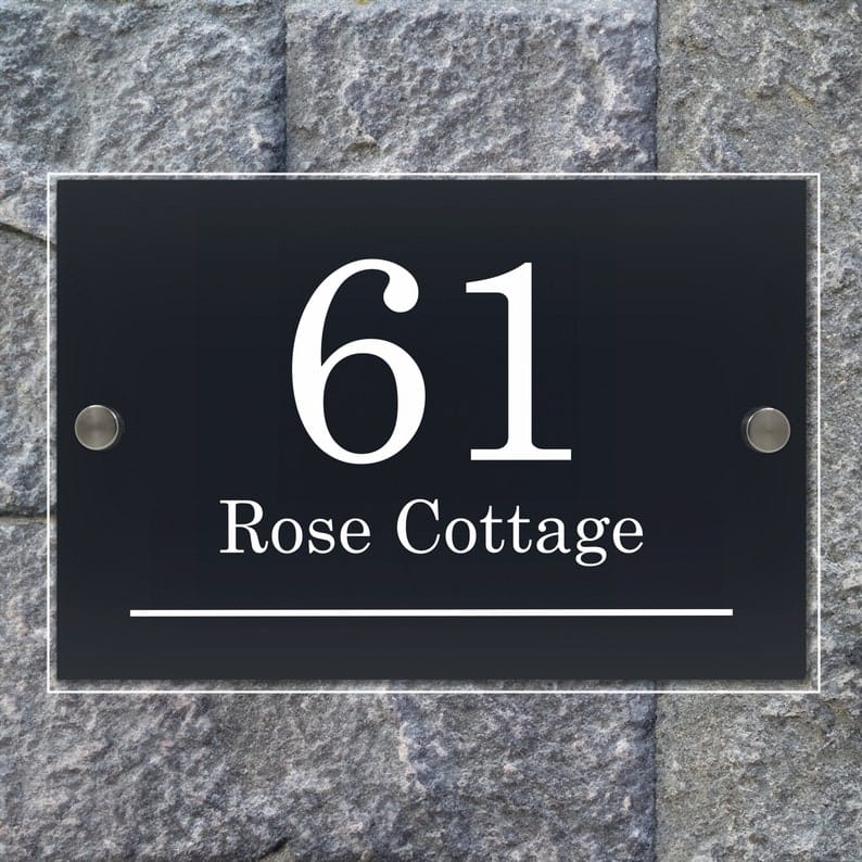 Acrylic Transparent House Name Plate