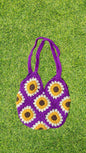 Floral crochet tote bag