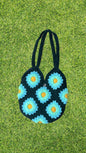 Floral crochet tote bag