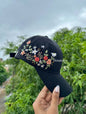 Floral embroidery cap