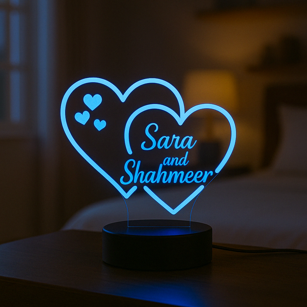 Custom heart led lamp - GIft for Fiance