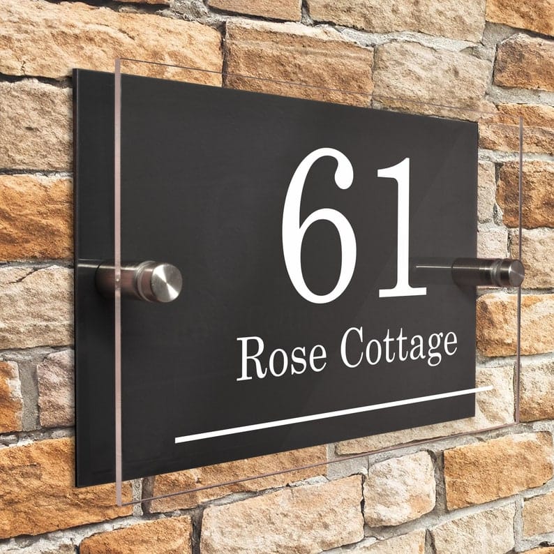 Acrylic Transparent House Name Plate