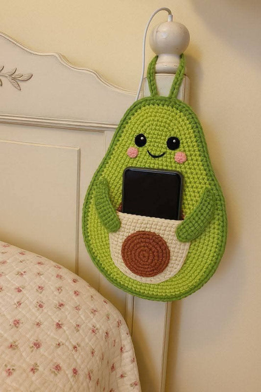 Handmade Crochet Avocado Phone Holder: